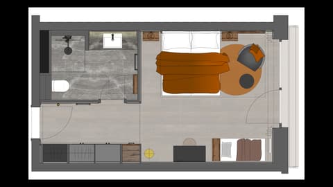 Grundriss Doppelzimmer "Deluxe" im Familienhotel Schreinerhof