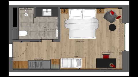 Grundriss Doppelzimmer "Premium" im Familienhotel Schreinerhof