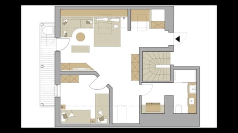 Grundriss Family-Suite "Schreinerhof Studio" im Familienhotel Schreinerhof