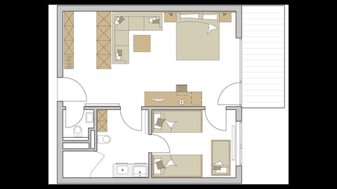 Grundriss Family-Suite "Superior" 2-Raum im Familienhotel Schreinerhof
