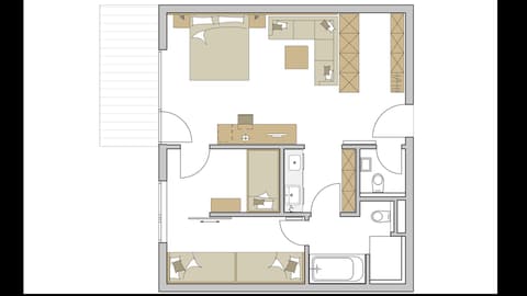 Grundriss Family-Suite "Superior" 3-Raum im Familienhotel Schreinerhof